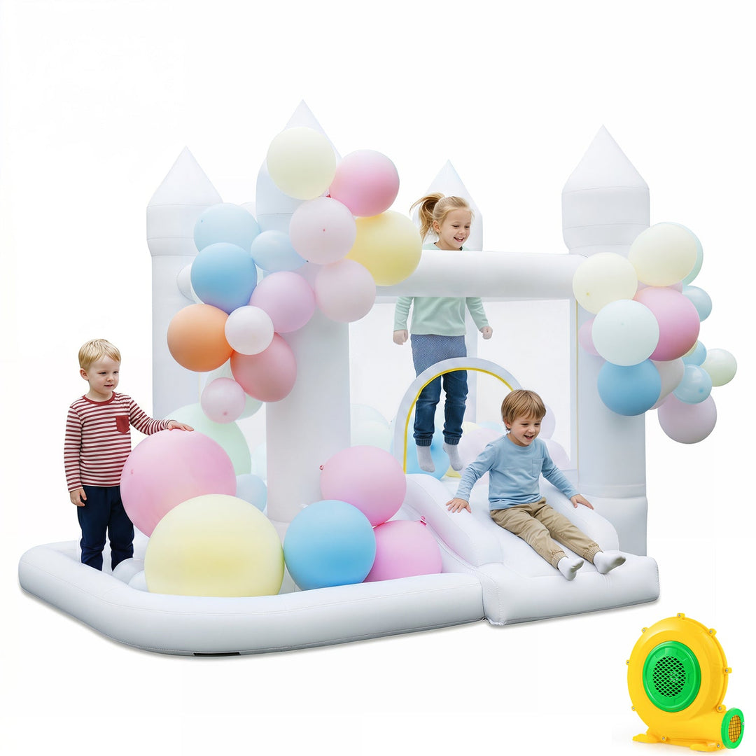 Inflatable Bounce House with Basketball Hoop and 480W Blower