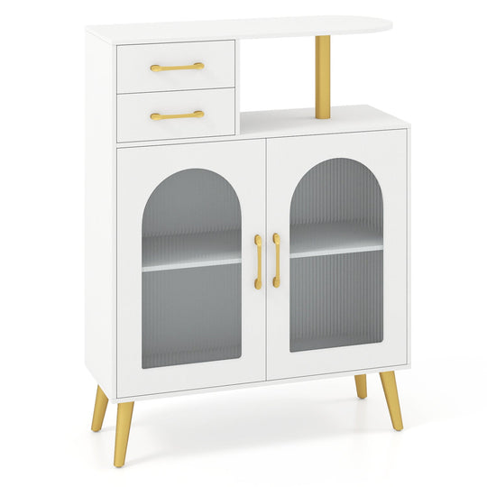 Buffet Cabinet with RGB LED Lights and Translucent Doors