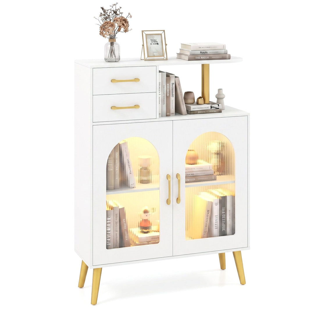 Buffet Cabinet with RGB LED Lights and Translucent Doors