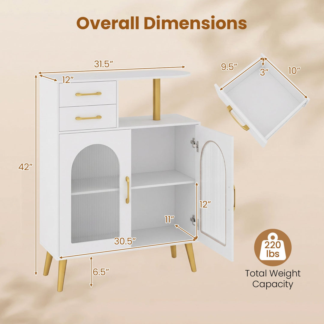 Buffet Cabinet with RGB LED Lights and Translucent Doors