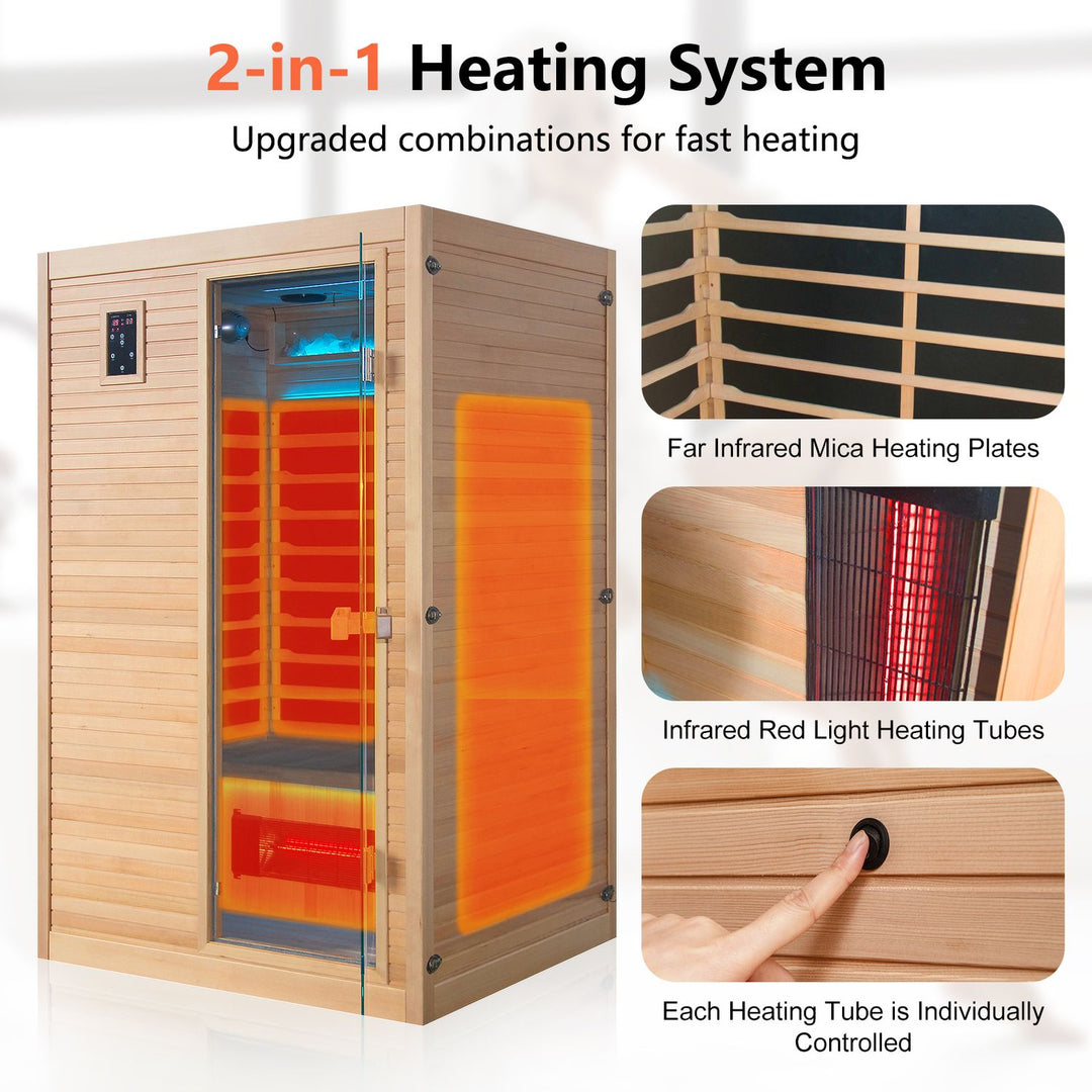 2 People Far Infrared Wooden Sauna Room