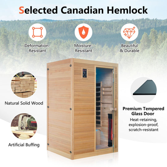 2 People Far Infrared Wooden Sauna Room