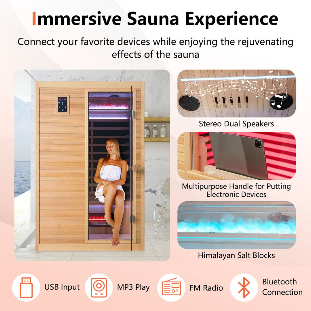 2 People Far Infrared Wooden Sauna Room