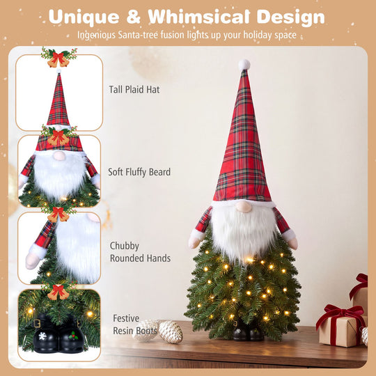2 Pack 3 FT Pre-Lit Mini Tabletop Green and Red Artificial Christmas Tree Battery Operation