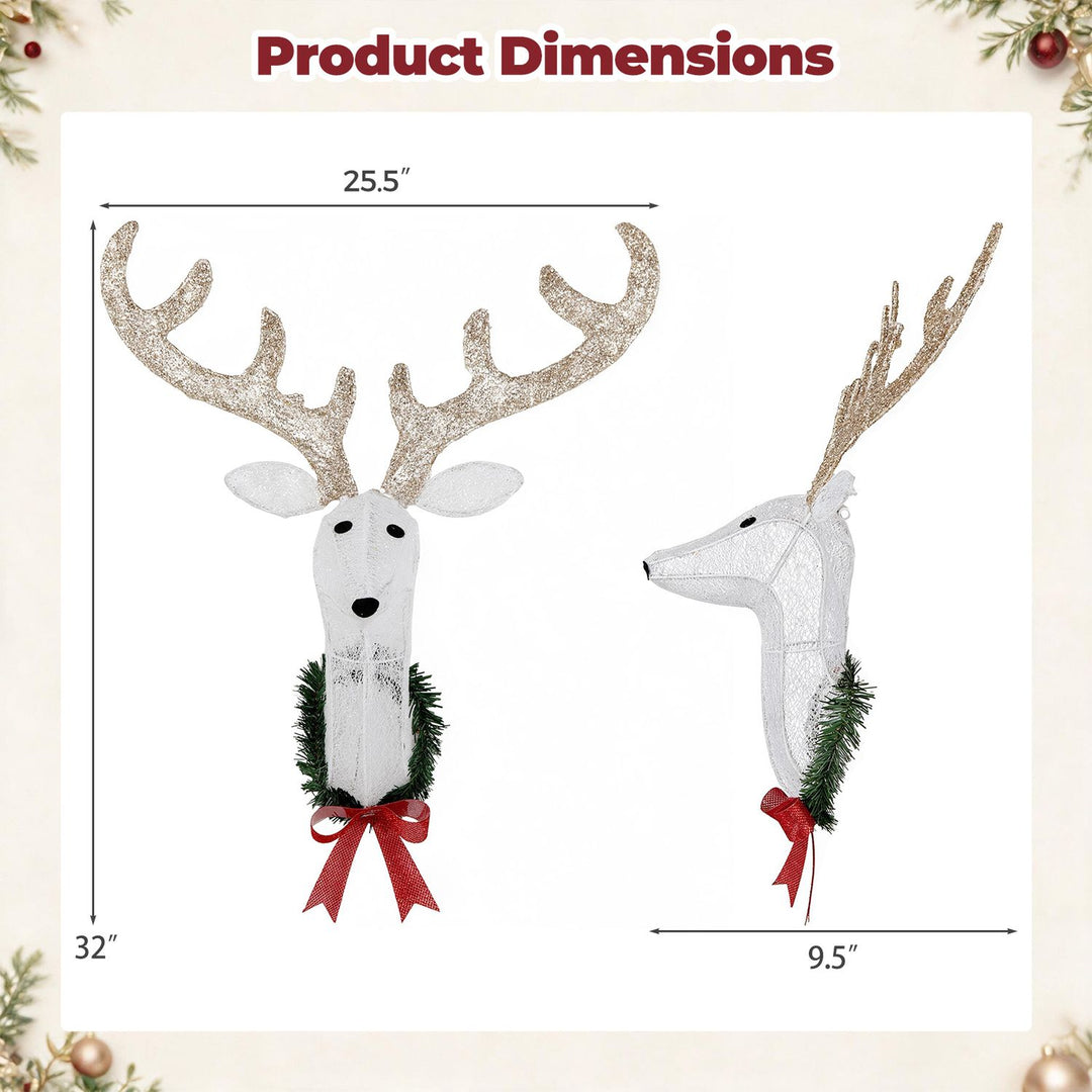 32” Pre-Lit 3D Rudolph Hanging Wreath with LED Warm White Lights