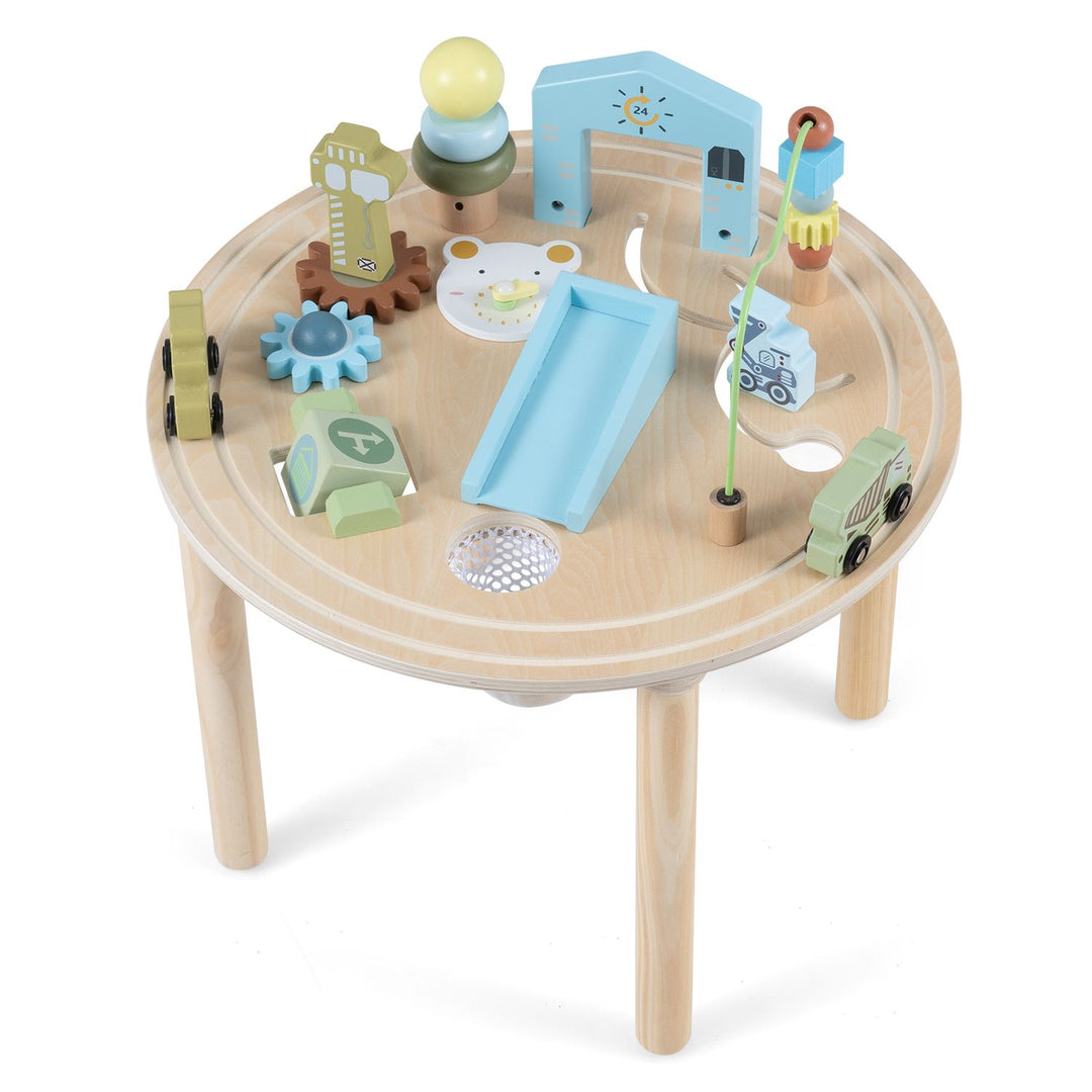 12-in-1 Wooden Montessori Activity Table for Toddlers 1-3-Natural