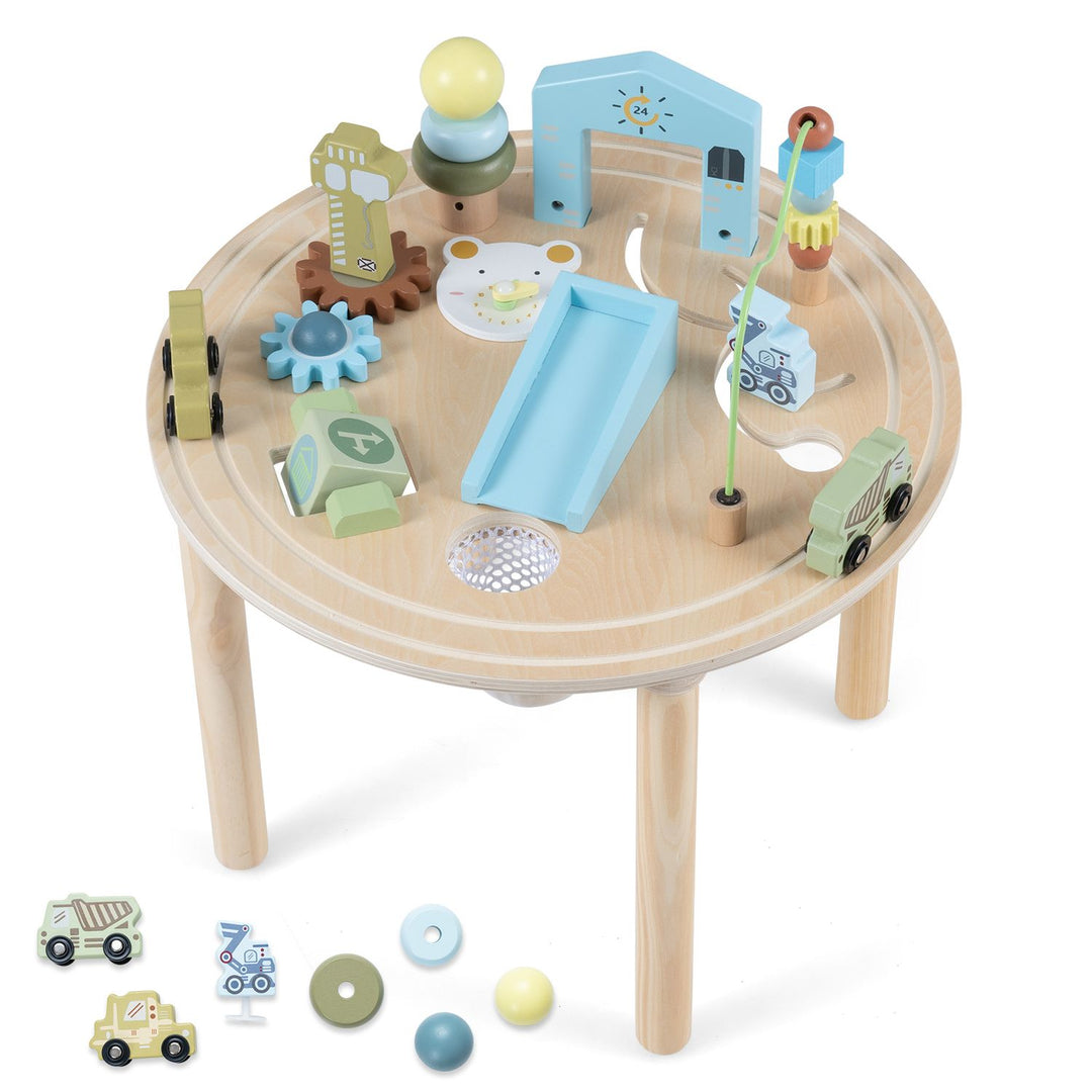 12-in-1 Wooden Montessori Activity Table for Toddlers 1-3-Natural