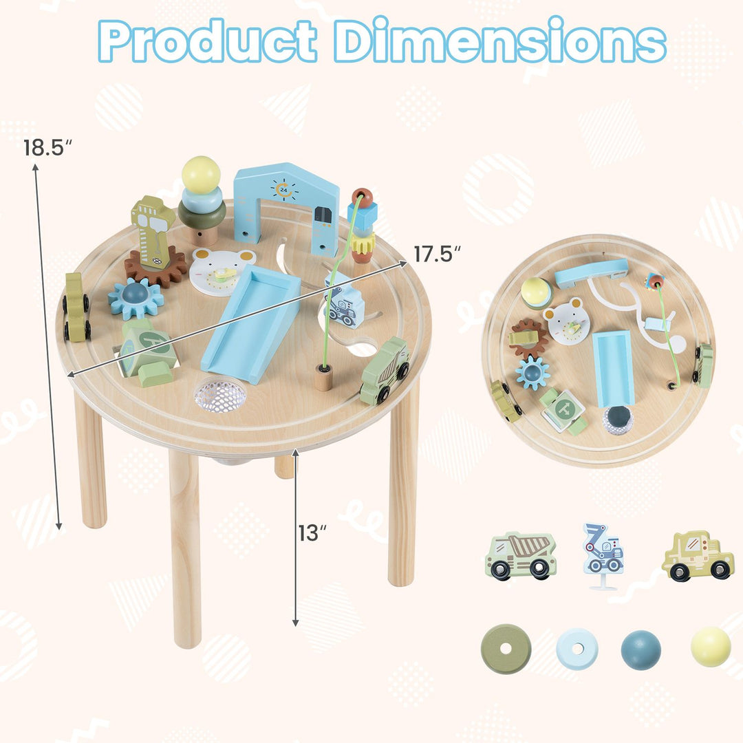 12-in-1 Wooden Montessori Activity Table for Toddlers 1-3-Natural