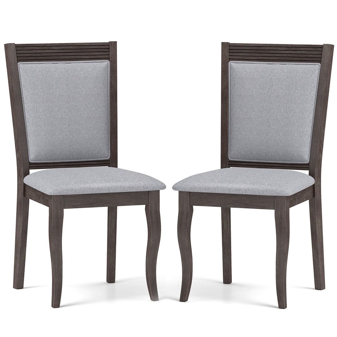 Wood Dining Chairs Set of 2 with Rubber Wood Frame and Padded Seat-Brown