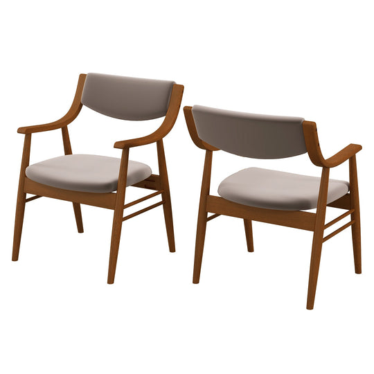 Wooden Dining Chair Set of 2 with Padded Seat and Back