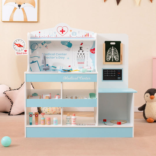 Wooden Doctor Playset with Stethoscope for Toddlers over 3 Years Old