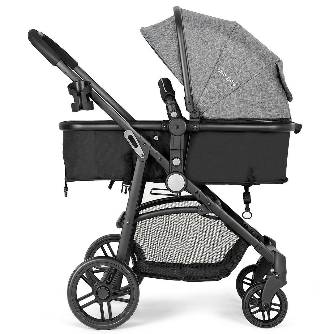 2-in-1 Foldable Pushchair Newborn Infant Baby Stroller