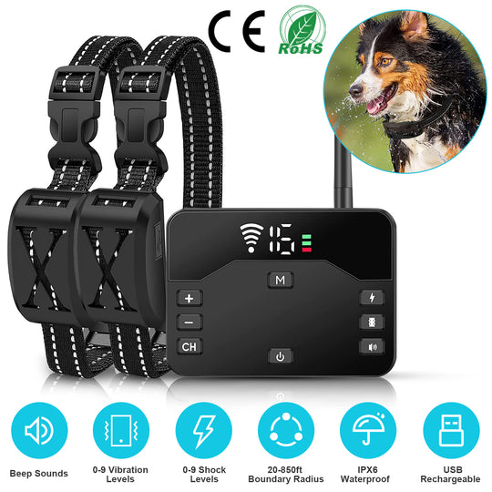 GBruno 2 In 1 Wireless Electric Dog Fence