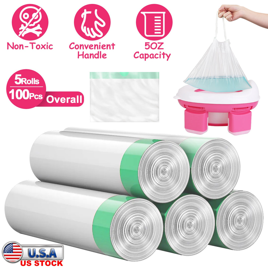 GBruno 5 Rolls Total 100Pcs Potty Bags