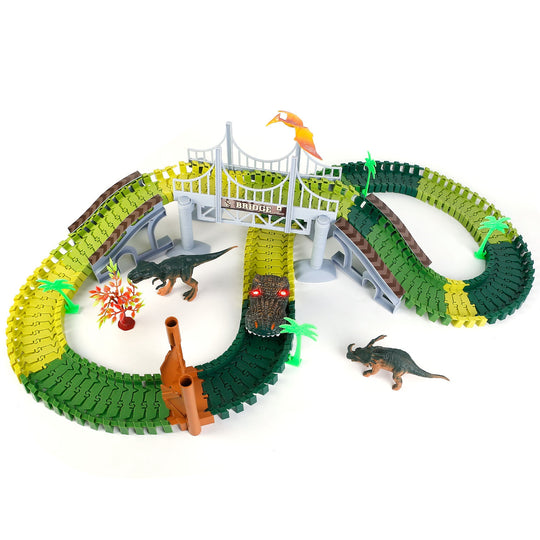 GBruno 175Pcs Dinosaur Race Track Set