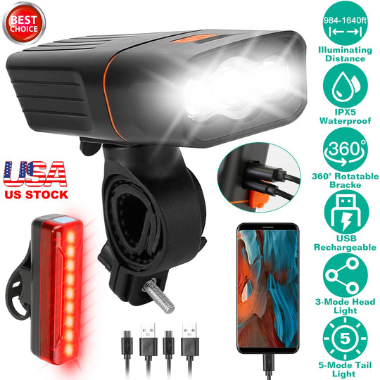 GBruno Super Bright Bike Light Set