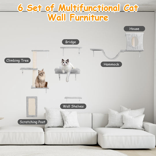 GBruno 6 Set of Cat Wall Shelves