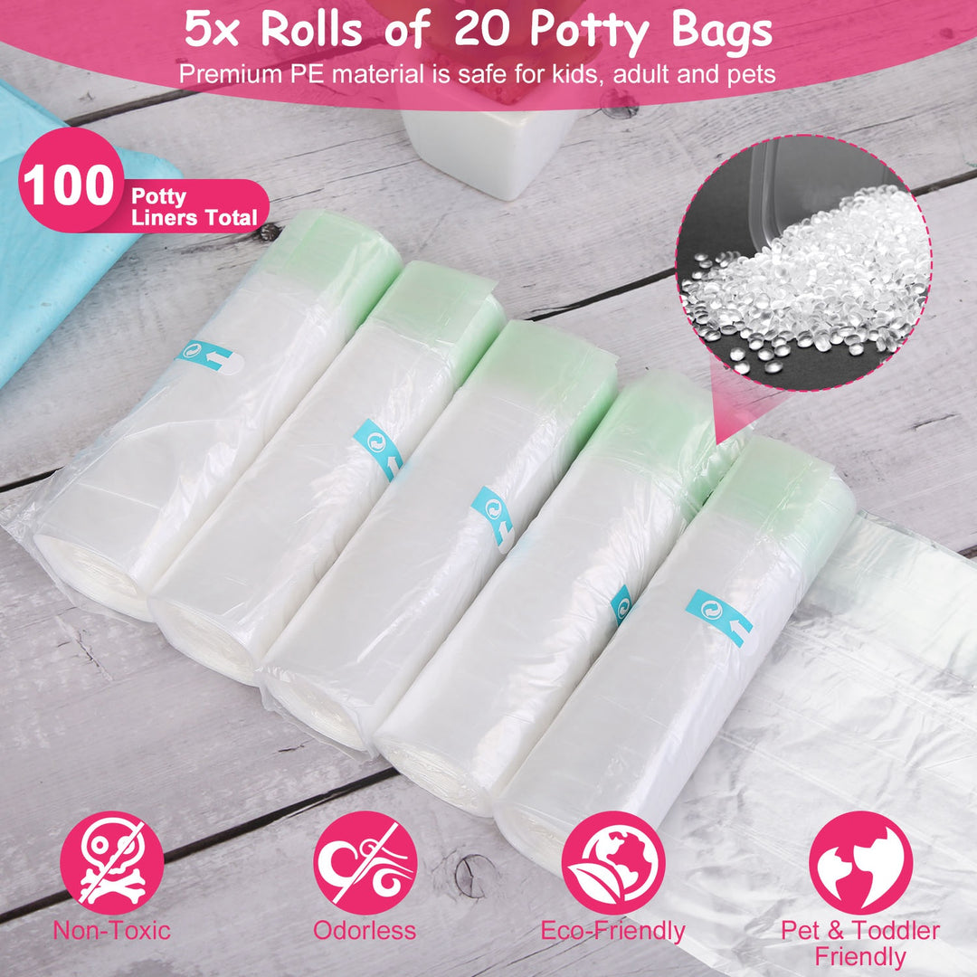 GBruno 5 Rolls Total 100Pcs Potty Bags