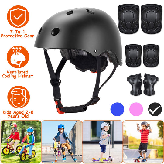 GBruno 7Pcs Kids Safety Helmet Set