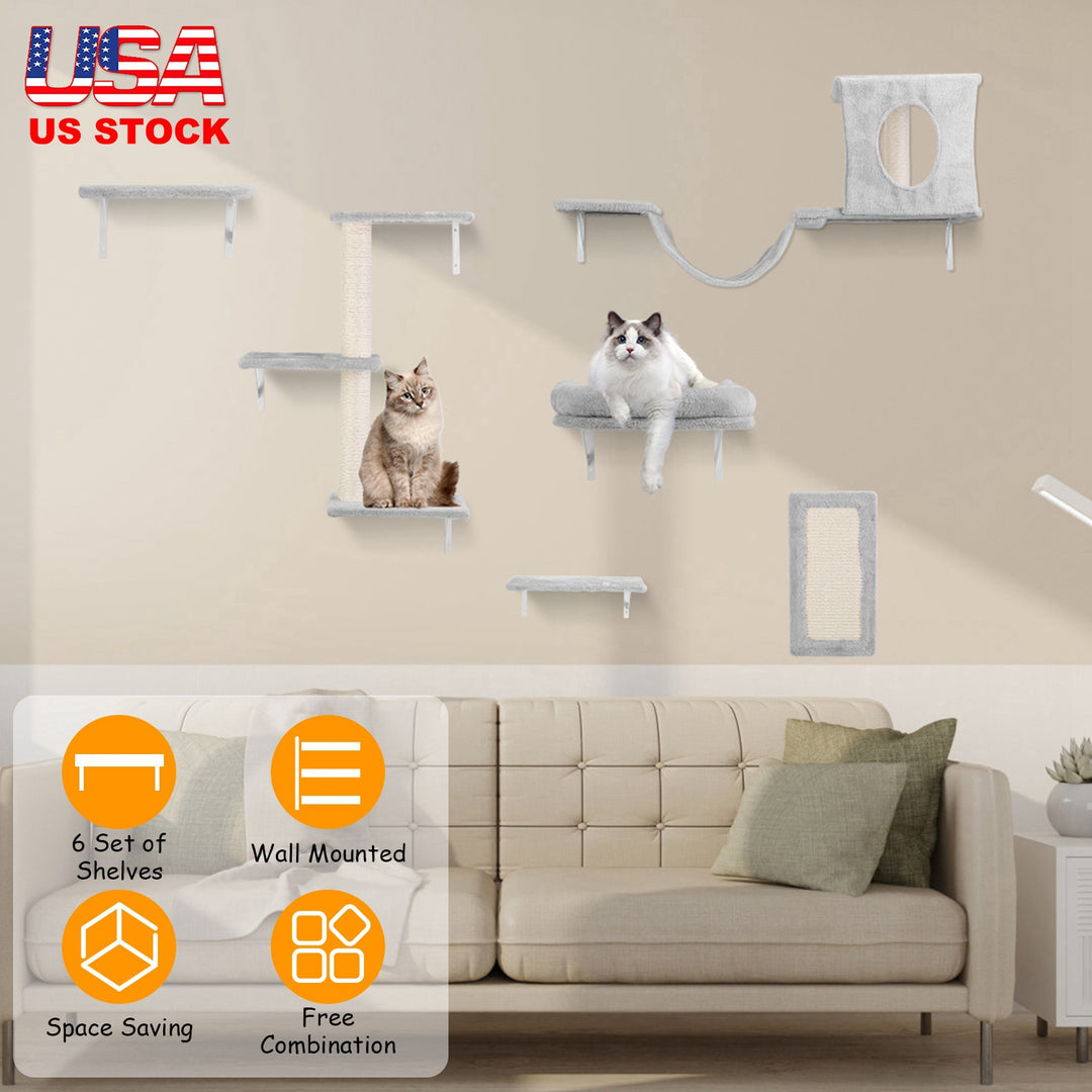 GBruno 6 Set of Cat Wall Shelves