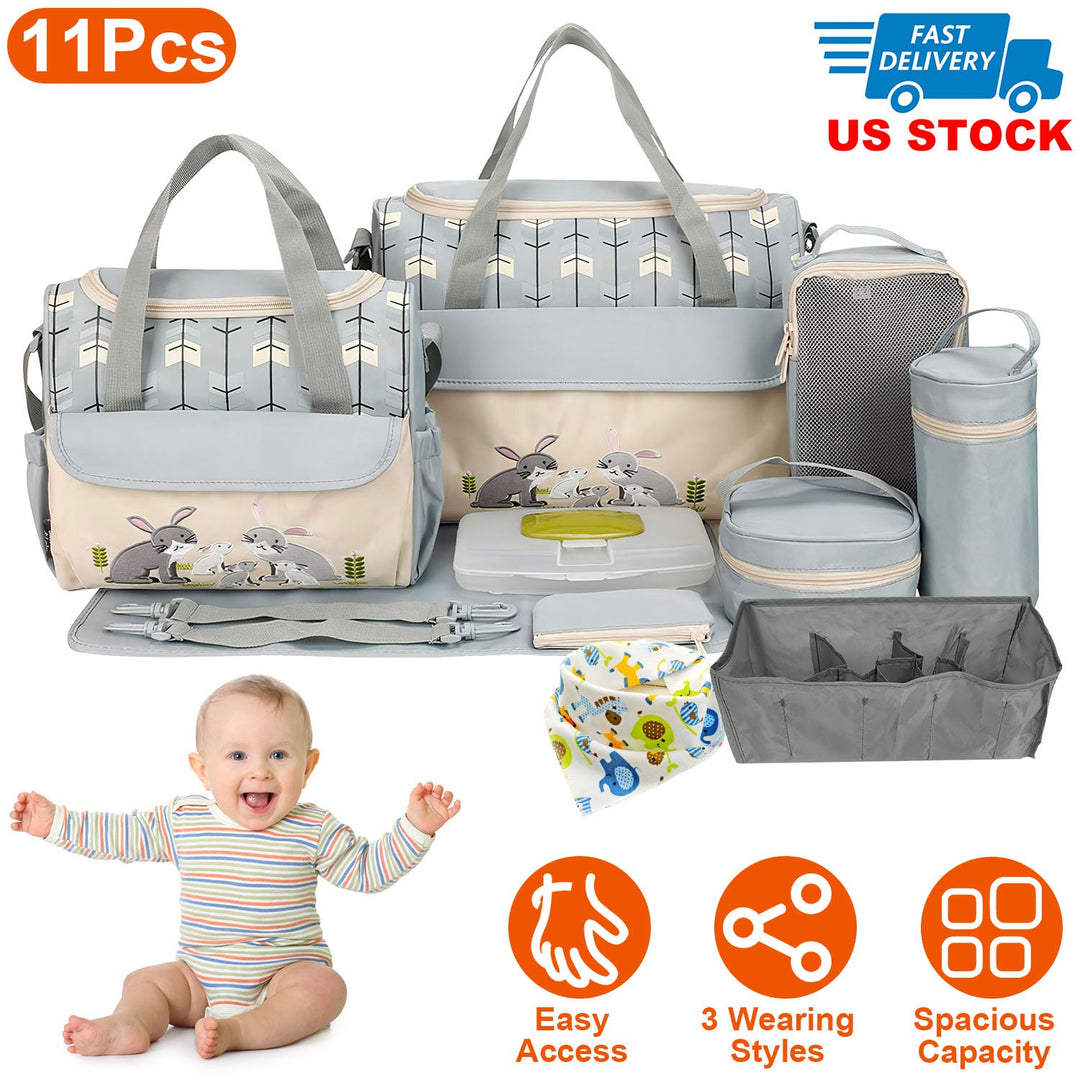 GBruno 11Pcs Baby Nappy Diaper Bags