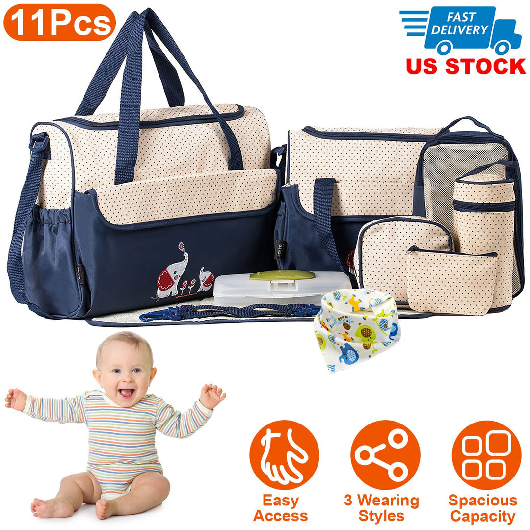 GBruno 11Pcs Baby Nappy Diaper Bags