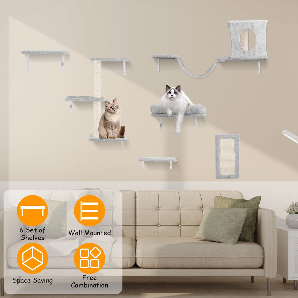 GBruno 6 Set of Cat Wall Shelves