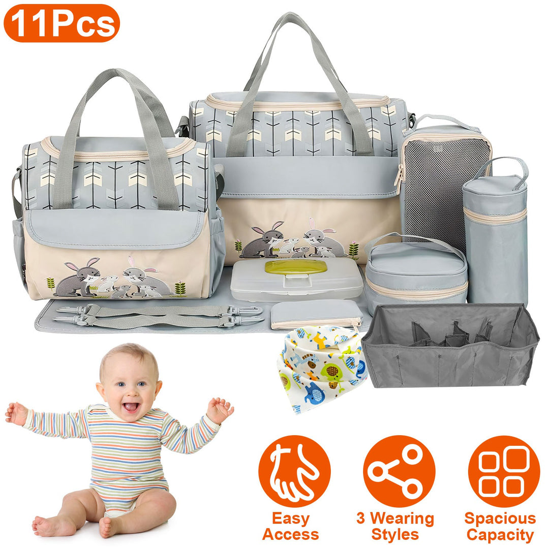 GBruno 11Pcs Baby Nappy Diaper Bags