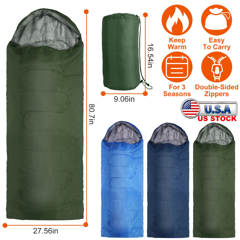 Camping Sleeping Bag for Adults & Teens – Moisture-Proof, 32–50℉